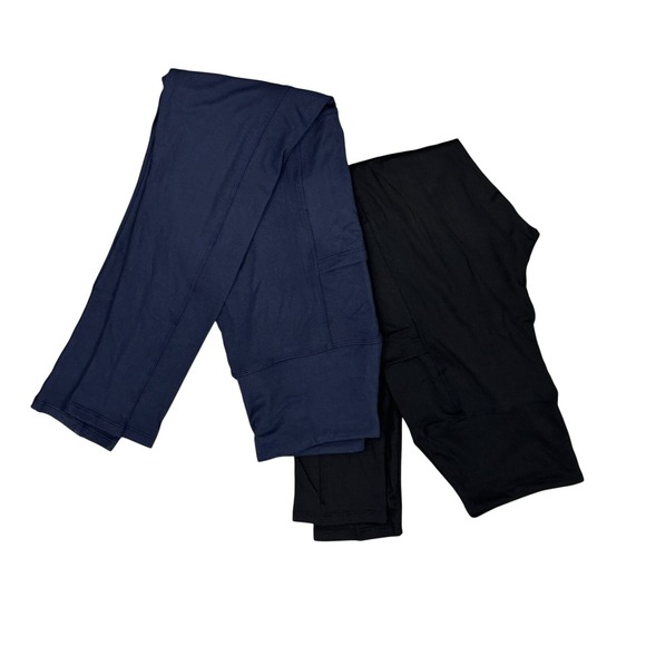 The Unbranded Brand Pants - Set Of 2 NEW High Rise Woman Legging Blue & Black Size S/M